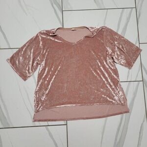 Pink Velvet Boho Crop Top size Small